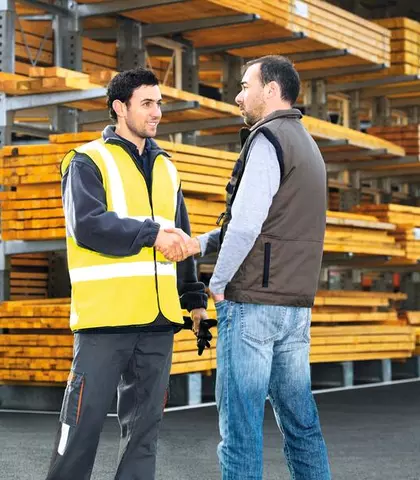 Employee assisting customer